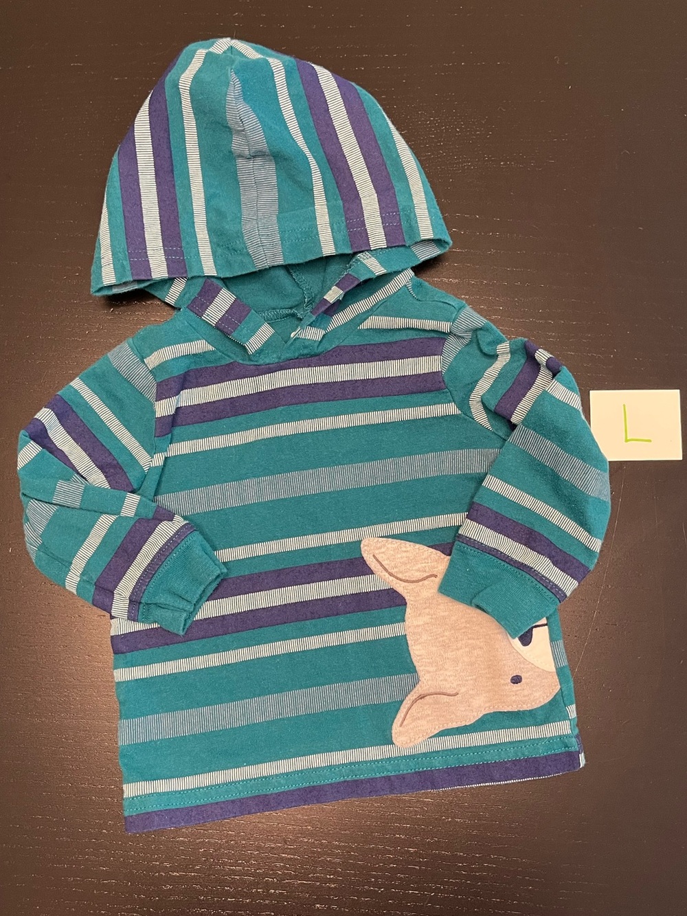 ⭐️2/$5.00⭐️ Carter's Teal & Navy Striped Hooded Shirt